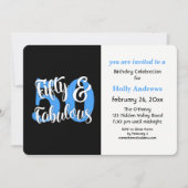 Invitation Cinquante et fête d'anniversaire bleue fabuleuse (Devant)