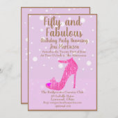 Invitation Cinquante et une fabuleuse fête d'anniversaire Par (Devant / Derrière)