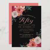 Invitation Cinquante fabuleuses fêtes d'anniversaire de fêtes (Devant / Derrière)