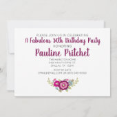 Invitation Cinquante fabuleux 50e anniversaire (Dos)