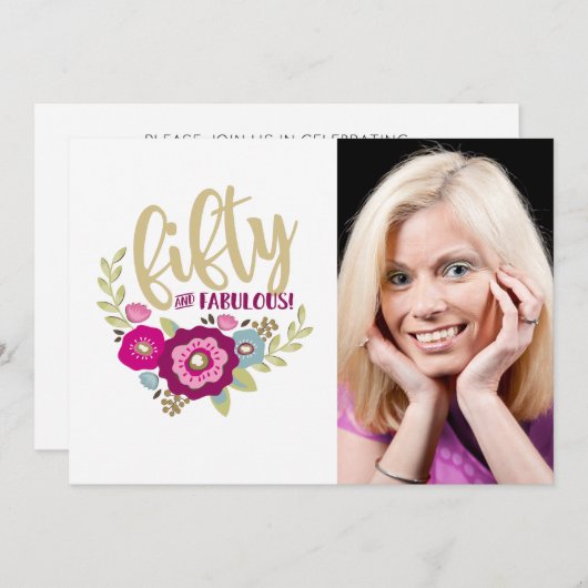 Invitation Cinquante fabuleux 50e anniversaire (Devant / Derrière)
