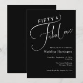 Invitation Cinquante & Fabuleux Élégant Script 50e Anniversai (Devant / Derrière)