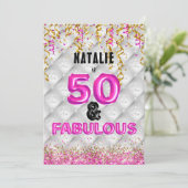 Invitation Cinquante fabuleux Gold Pink 50e (Debout devant)