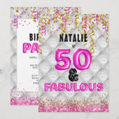 Invitation Cinquante fabuleux Gold Pink 50e (Devant / Derrière)