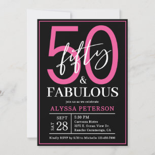 Invitation Cinquante & Fabuleux Script 50e Anniversaire