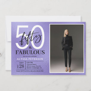 Invitation Cinquante & Fantastique Écriture Violette 50e Anni