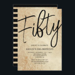 Invitation Cinquante Gold & Black 50th Birthday Party Invitat<br><div class="desc">Créez votre propre invitation à la fête du 50e anniversaire ! Personnalisez ce design avec votre propre texte. Vous pouvez customiser cette conception en sélectionnant le lien "customiser plus loin" si vous le souhaitez.</div>