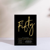 Invitation Cinquante | Gold & Black Modern 50th Birthday Part