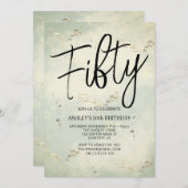 Invitation Cinquante Moderne Élégant 50e Anniversaire Invitat (Devant / Derrière)