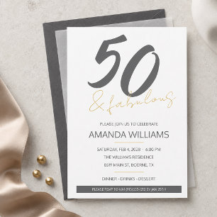 Invitation Cinquante Moderne et Fabuleux 50e Anniversaire