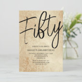 Invitation Cinquante Or moderne 50e Anniversaire adulte (Debout devant)