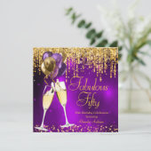 Invitation Cinquante Parties scintillant violet fabuleuse Cha (Debout devant)