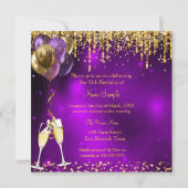 Invitation Cinquante Parties scintillant violet fabuleuse Cha (Dos)