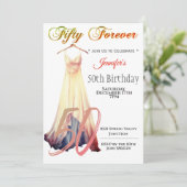 Invitation Cinquante pour tous | Robe moderne 50e anniversair (Debout devant)