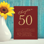 Invitation Cinquante Red Gold 50th Birthday Party<br><div class="desc">Célébrez votre 50e anniversaire en style avec cette invitation personnalisée rouge et or de Zazzle. La police de script capture l'occasion capitale, tandis que le jeu de couleurs rouge et or lui donne une touche d'élégance. Faites de cette invitation une invitation spéciale avec votre choix de texte et de photos,...</div>