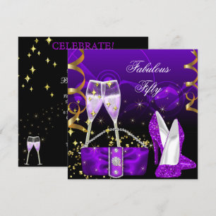 Invitation Cinquante Talons Hauts Fabulueux Fête Violette Pai