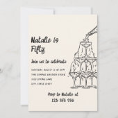 Invitation Cinquante tour de Champagne illustrée 50e annivers (Devant)