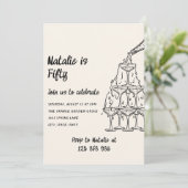 Invitation Cinquante tour de Champagne illustrée 50e annivers (Debout devant)