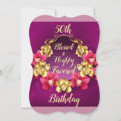 Invitation cinquantième Anniversaire béni et fortement (Devant)