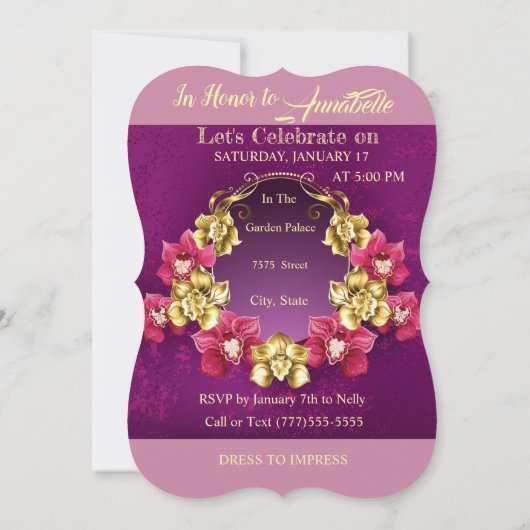 Invitation cinquantième Anniversaire béni et fortement (Dos)