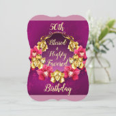 Invitation cinquantième Anniversaire béni et fortement (Debout devant)