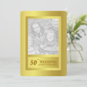 Invitation Cinquantième anniversaire de mariage avec bordure  (Debout devant)