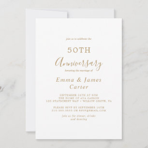 Invitation Cinquantième anniversaire de mariage - Calligraphi