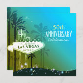 Invitation Cinquantième anniversaire de mariage clinquant de  (Devant / Derrière)