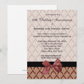 Invitation Cinquantième anniversaire de mariage Damas (Devant / Derrière)