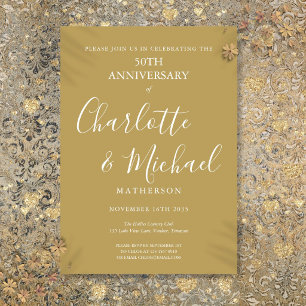 Invitation Cinquantième anniversaire de mariage doré écriture