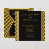 Invitation Cinquantième anniversaire de mariage élégant en or (Devant / Derrière)