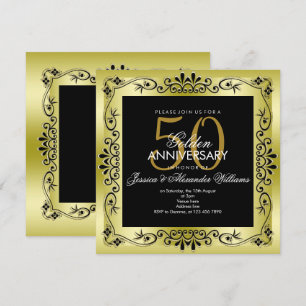 Invitation Cinquantième anniversaire de mariage encadré décor