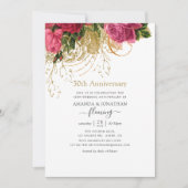 Invitation Cinquantième Anniversaire de Mariage Floral Chic V (Devant)