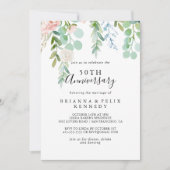 Invitation Cinquantième anniversaire de mariage floral tropic (Devant)
