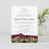 Invitation Cinquantième anniversaire de mariage Or Damask (Debout devant)