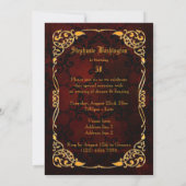 Invitation Cinquantième anniversaire encadré par or gothique (Dos)