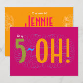 Invitation cinquantième anniversaire - le grand 5-OH ! (Devant / Derrière)