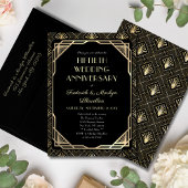 Invitation Cinquantième anniversaire Mariage Art déco élégant