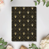 Invitation Cinquantième anniversaire Mariage Art déco élégant