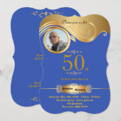 Invitation cinquantième, anyage d'homme d'anniversaire, art (Devant / Derrière)