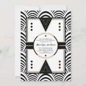 Invitation Cinquantième art déco élégant de fête (Devant)