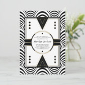 Invitation Cinquantième art déco élégant de fête (Debout devant)