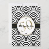 Invitation Cinquantième art déco élégant de fête (Dos)