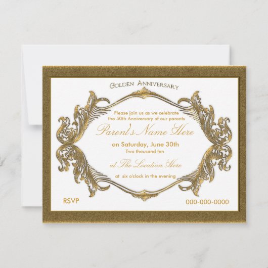 Invitation cinquantième Célébration d'anniversaire (Dos)