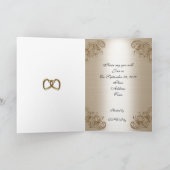 Invitation cinquantième coeur d'or d'invitation de fête (Intérieur)