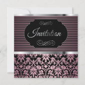 Invitation cinquantième Damassé de rose de la fête (Devant)