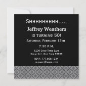Invitation cinquantième Diamants blancs rouges de noir (Dos)