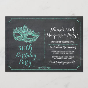 Invitation Cinquantième d'invitation 30ème de masque de
