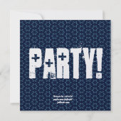 Invitation cinquantième Étoiles bleues blanches rouges (Dos)