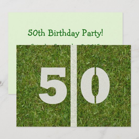 Invitation cinquantième Fête d'anniversaire ! (Devant / Derrière)